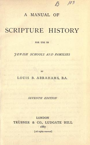 A manual of Scripture history