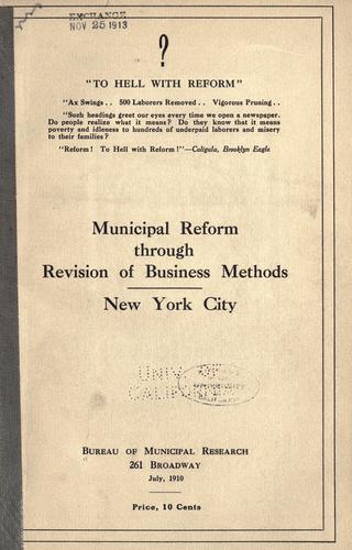 Municipal reform through revision of business methods, New York city