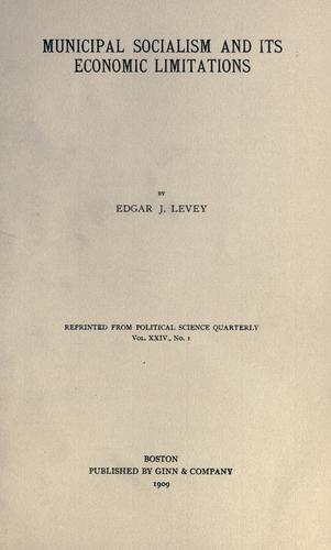 Municipal socialism and its economic limitations