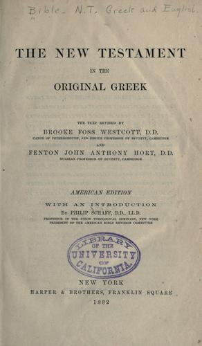 The New Testament in the original Greek