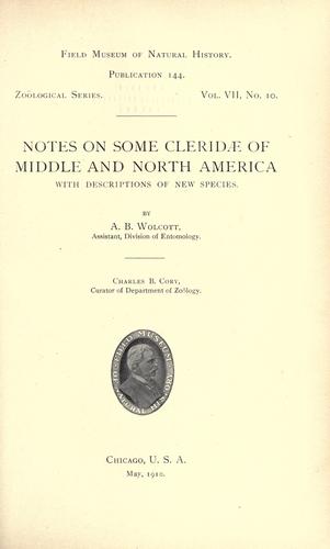 Notes on some Cleridae of Middle and North America, with descriptions of new species
