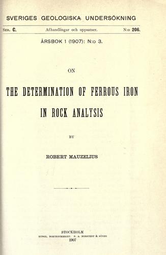 On the determination of ferrous iron in rock analysis