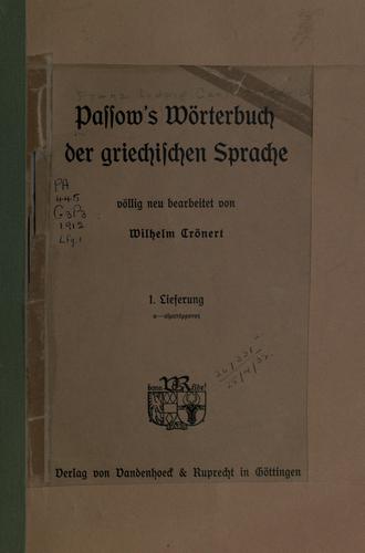 Passow's Wörterbuch der griechischen Sprache