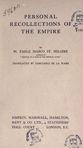 Personal recollections of the empire