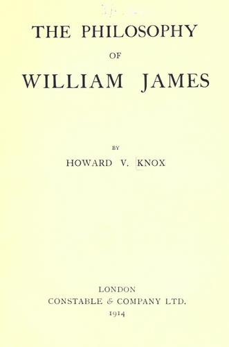 The philosophy of William James