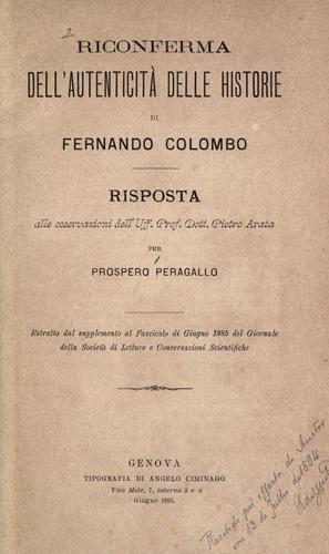 Riconferma dell'autenticità delle historie de Fernando Colombo