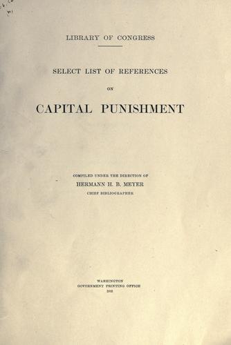 Select list of references on capital punishment