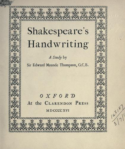 Shakespeare's handwriting
