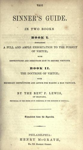The sinner's guide, in two books