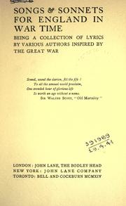 Songs & sonnets for England in war time