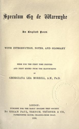 Speculum Gy de Warewyke