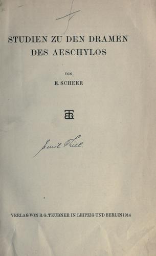 Studien zu den Dramen des Aeschylos