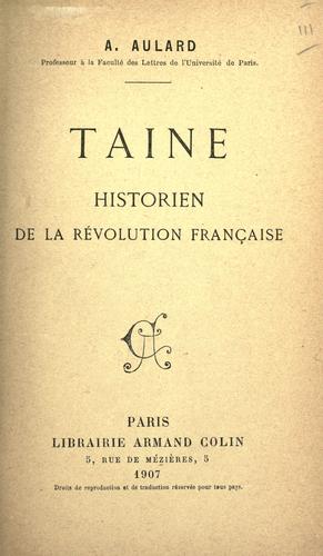 Taine, historien de la révolution française