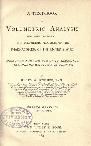 A text-book of volumetric analysis