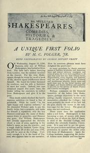 A unique first folio