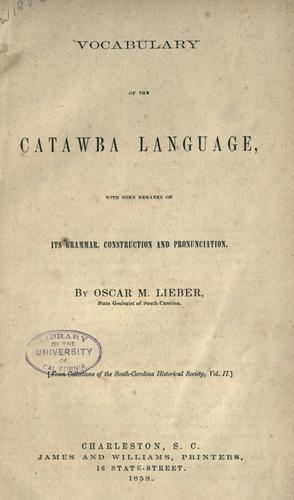 Vocabulary of the Catawba language