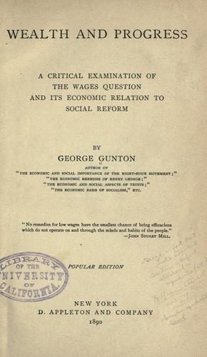 Wealth and progress