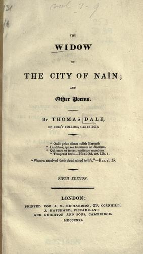 The widow of the city of Naïn; and other poems