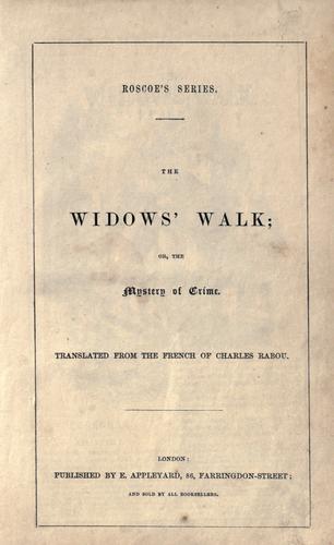 The widow's walk; or, The mystery of crime