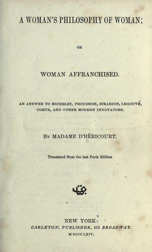 A woman's philosophy of woman