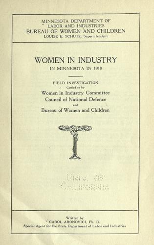 Women in industry in Minnesota in 1918