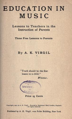 Education in music