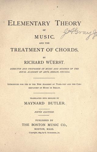 Elementary theory of music, and the treatment of chords