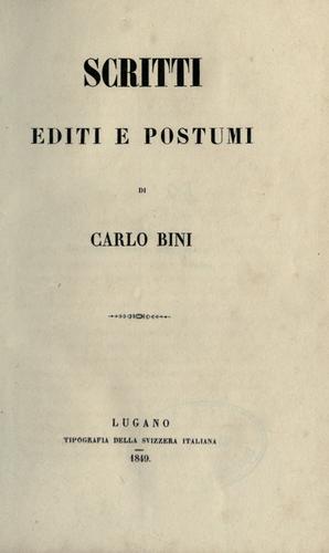 Scritti editi e postumi