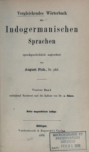 Vergleichendes Wörterbuch der Indogermanischen Sprachen