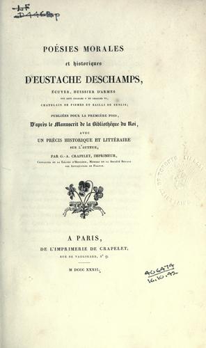Poésies morales et historiques d'Eustache Deschamps ..