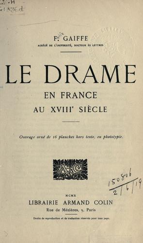 Le drame en France au 18e siècle