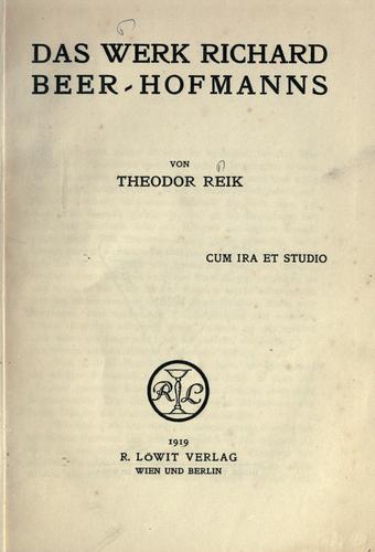 Das Werk Richard Beer-Hofmanns
