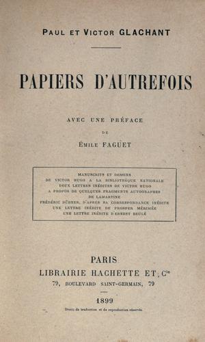 Papiers d'autrefois