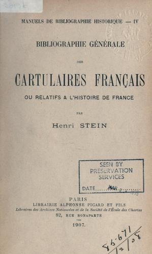 Bibliographie générale des cartulaires français