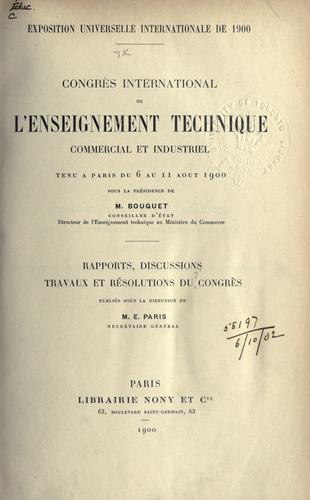 Rapports, discussions, travaux et résolutions