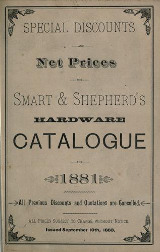 Special discounts and net prices for Smart & Shepherd's hardware catalogue