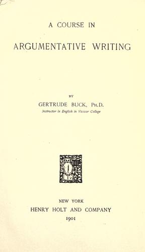 A course in argumentative writing