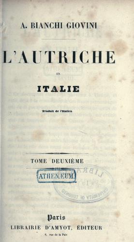 L' Autriche en Italie