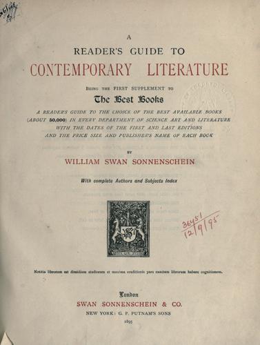 A reader's guide to contemporary literature, being the first supplement to the Best books