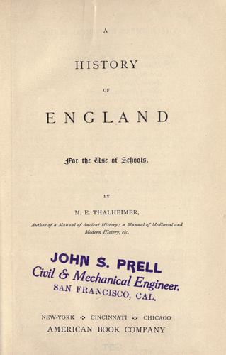A history of England for the use of schools