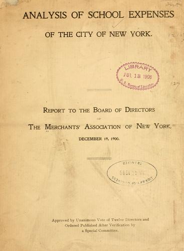 Analysis of school expenses of the city of New York