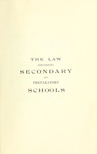 The law concerning secondary and preparatory schools