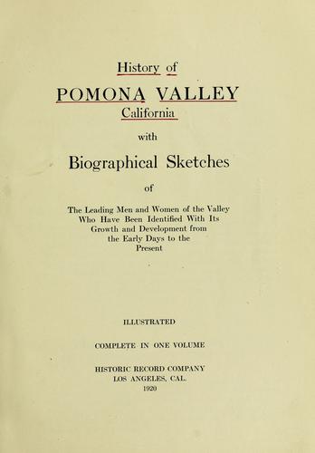 History of Pomona Valley, California