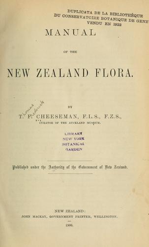 Manual of the New Zealand flora