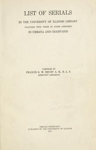 List of serials in the University of Illinois library