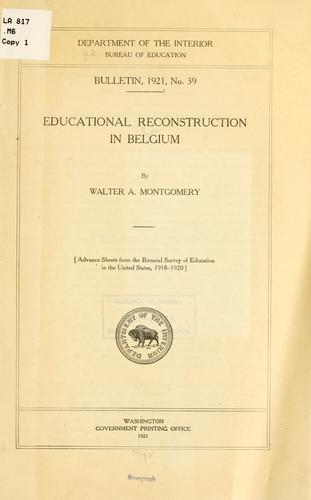 Educational reconstruction in Belgium