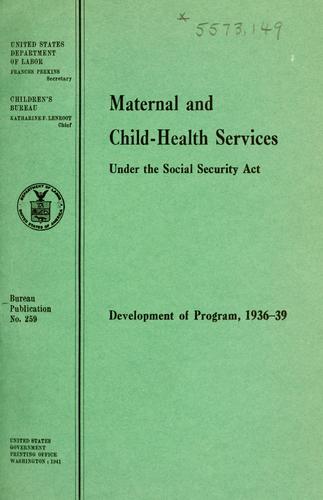 Maternal and child-health services under the Social security act, title V, Part 1