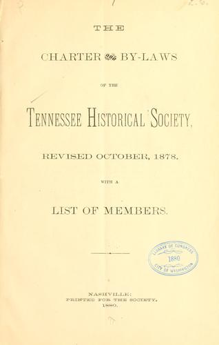 The charter and by-laws of the Tennessee historical society