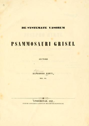 De systemate vasorum Psammosauri grisei