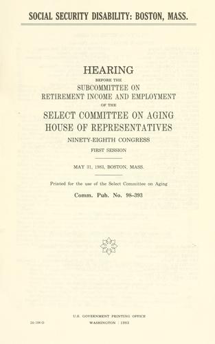 Social security disability, Boston, Mass